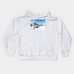 Blue sky after snow fall. Kids Hoodie